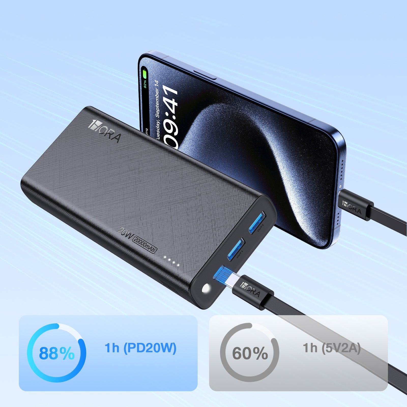 1 Hora Power Bank 20000mAh GAR158
